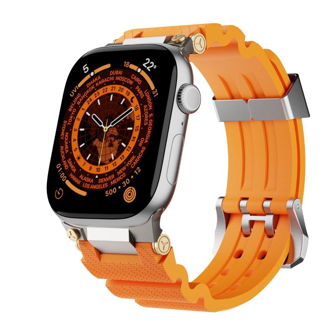 #Color_Silver Buckle-Orange Band