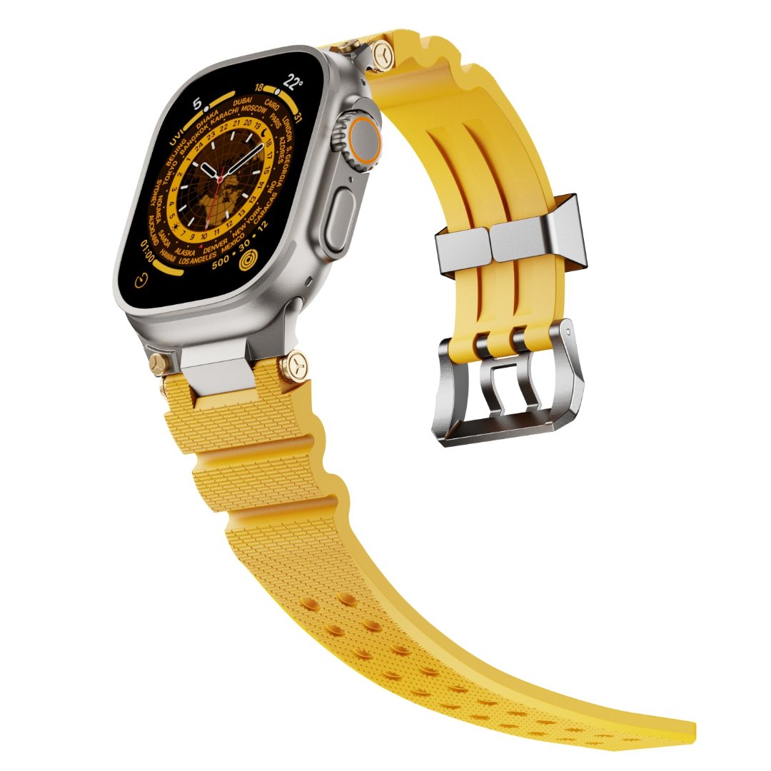 #Color_Silver Buckle-Yellow Band